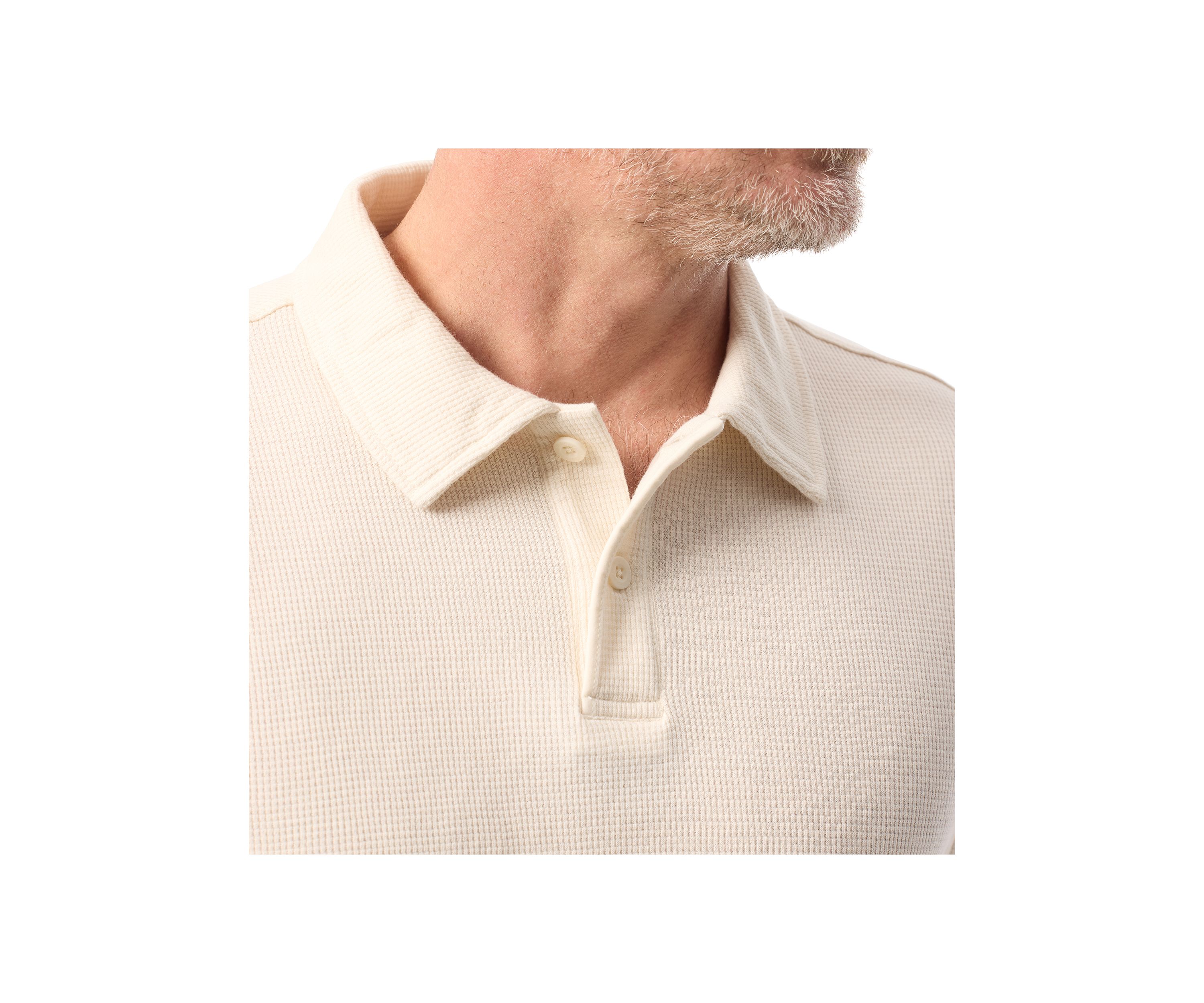 Mens Waffle Knit Polo Shirt