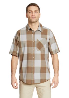 BASS OUTDOOR Men's Short Sleeve Plaid Shirt