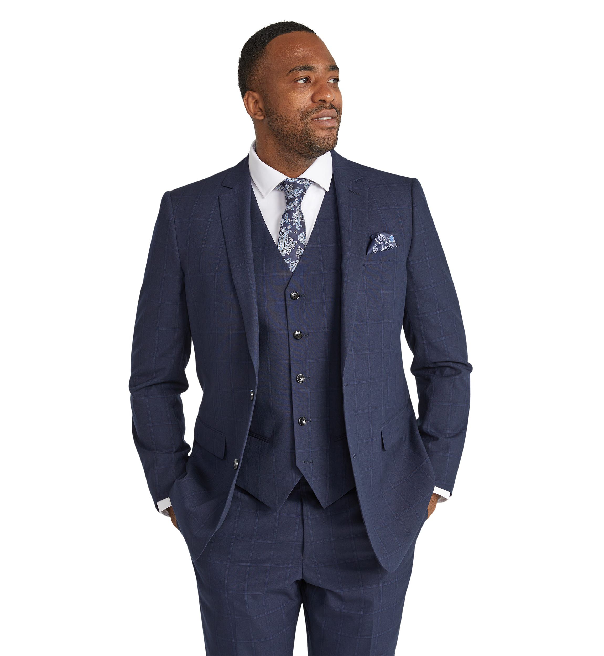 Big & Tall Damon Check Suit Jacket