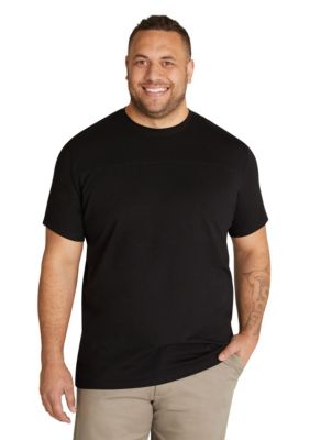 Johnny Bigg Men's Big & Tall Essential Longline Panel Tee, Black, Large