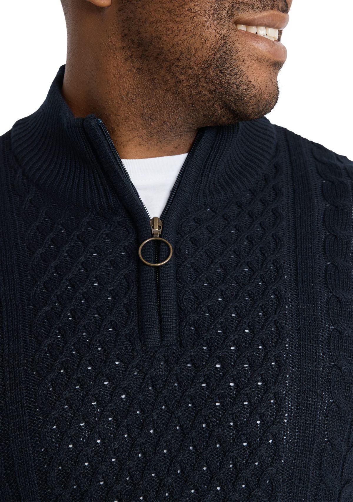 Big & Tall Gibson Cable Half Zip Sweater