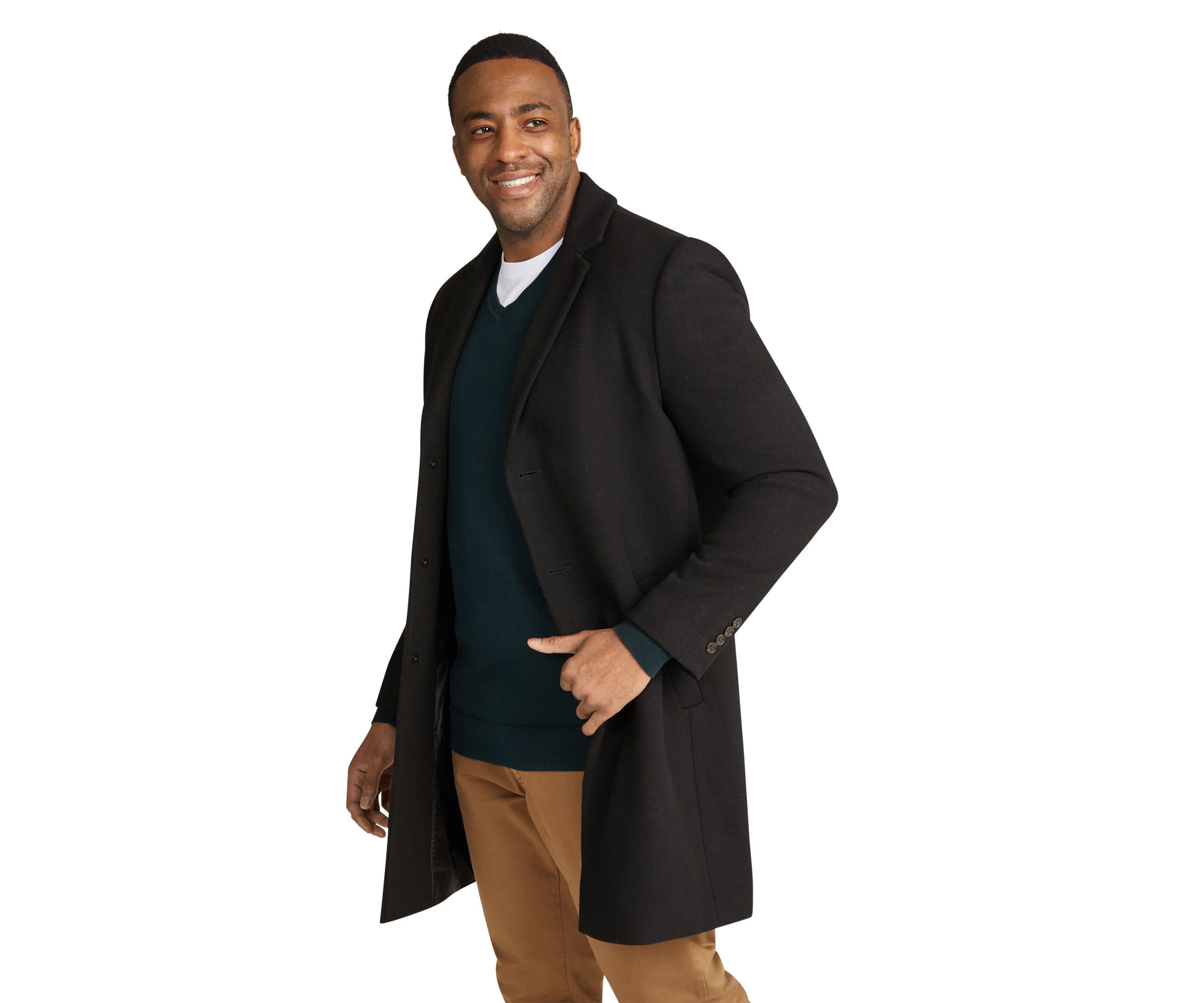 Big & Tall Xavier Wool Blend Overcoat