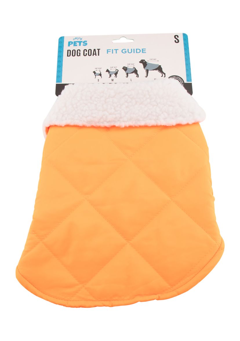 Quilted Dog Coat with Sherpa