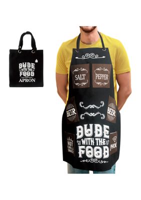 Grand Fusion Apron with Built-in Oven Mitts ,Gray