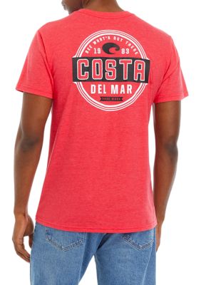 Costa Del Mar Men's Short Sleeve Prado Graphic T-Shirt, Red, XL