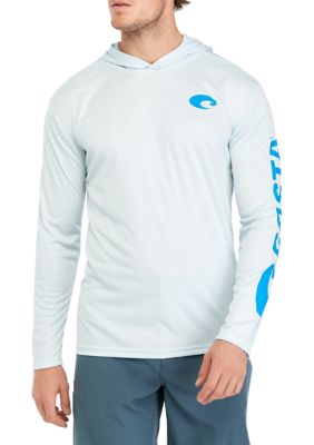 Costa Del Mar Men's Tech Performance Hooded T-Shirt, Blue, 2XL