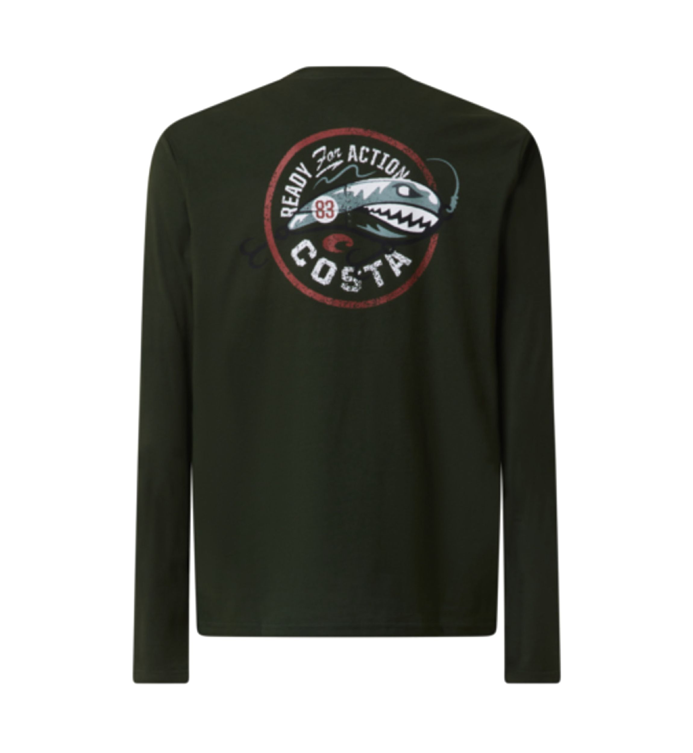 Mens Long Sleeve Ready for Action Graphic T-Shirt