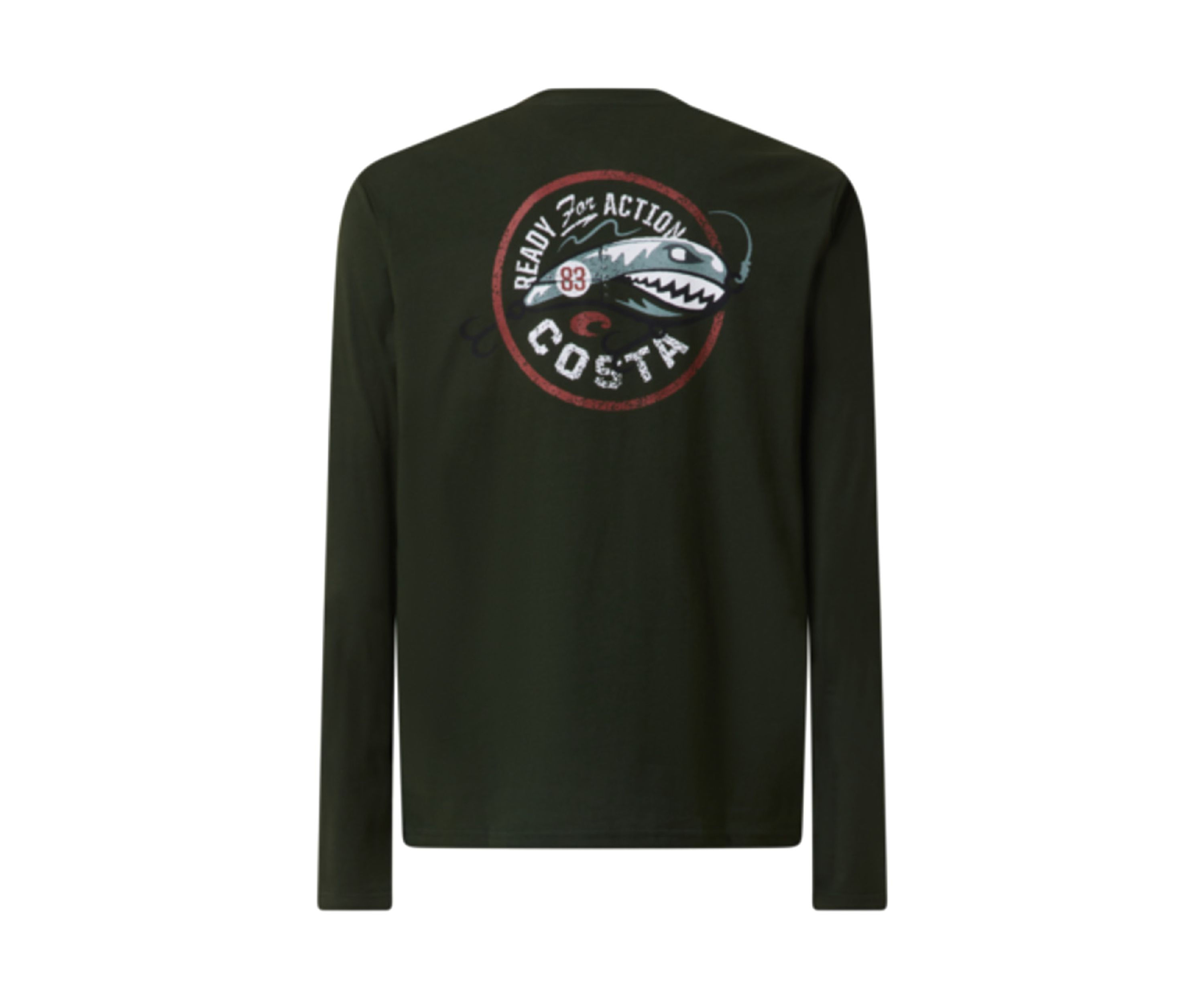Mens Long Sleeve Ready for Action Graphic T-Shirt