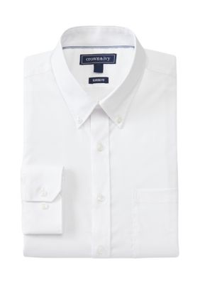 Crown & Ivy Men's Button Down Pinpoint Dress Shirt