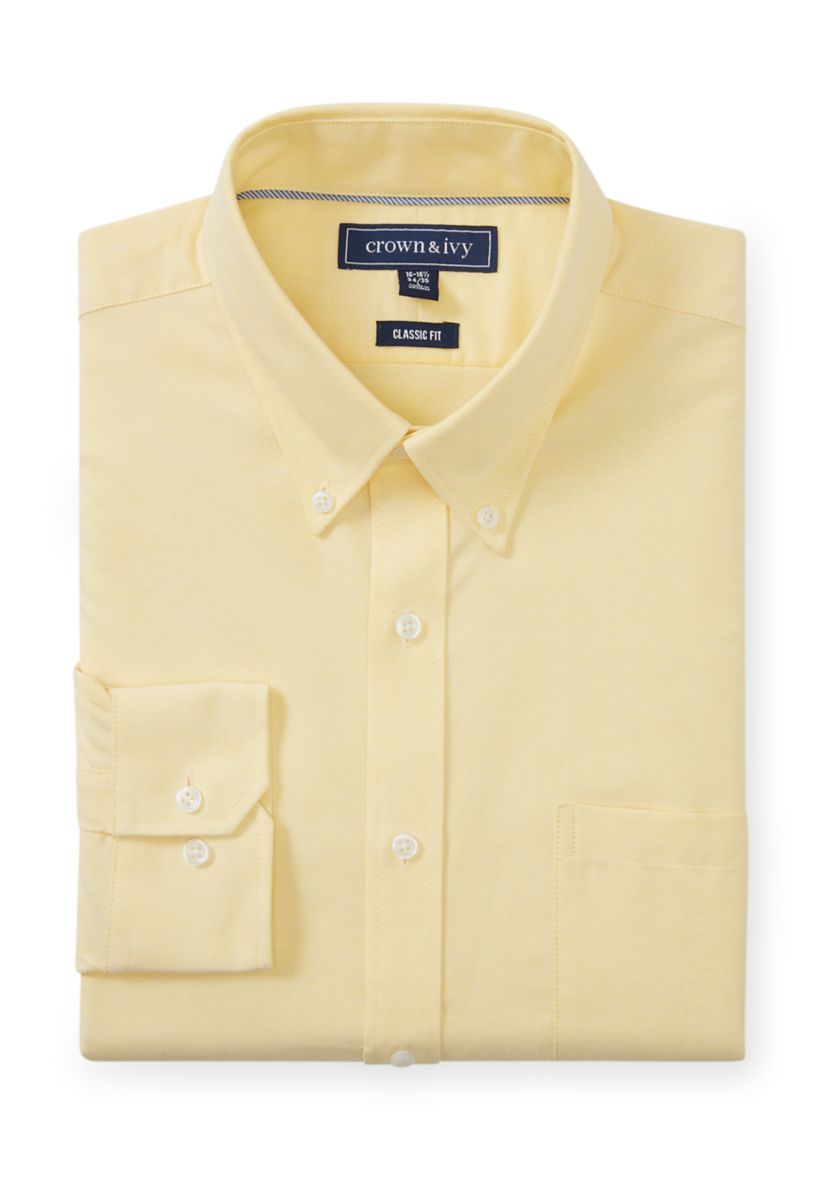 yellow fitted dress shirt Gold Cotton Shirt, Mens L main image 1