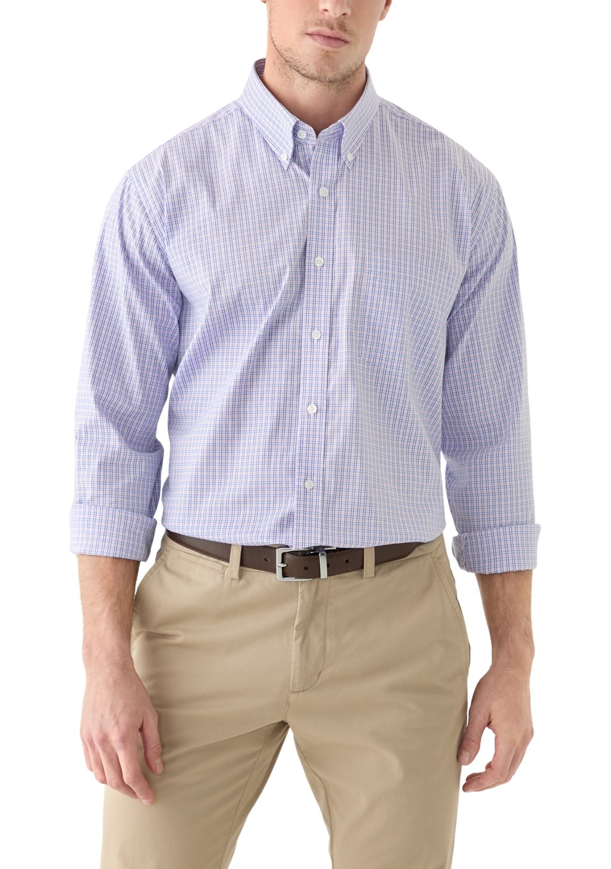 Check Printed Woven Button Down Shirt