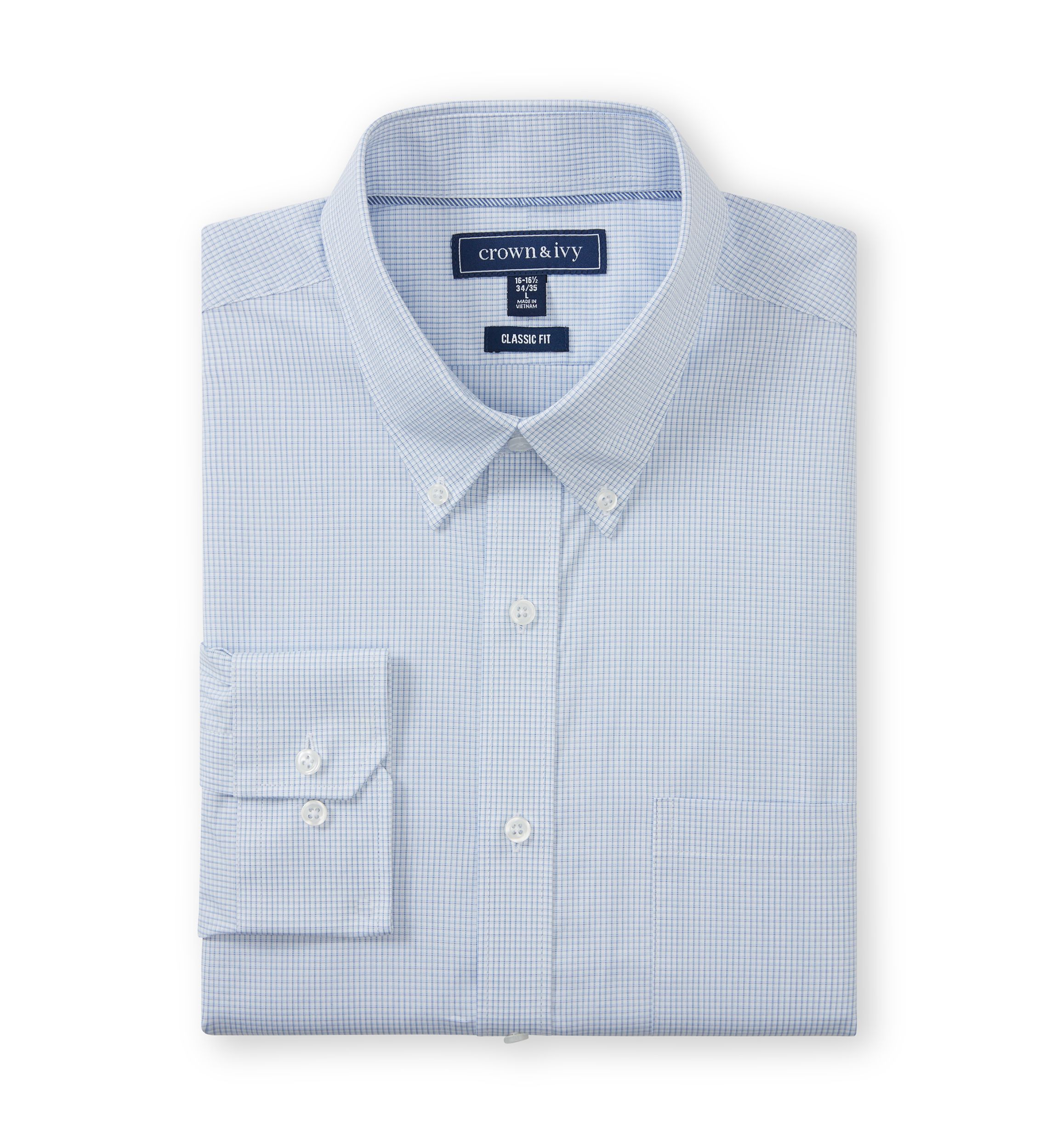 slim fit dress slacks Non-Iron Cotton Twill Spread Collar Dress Shirt main image 1