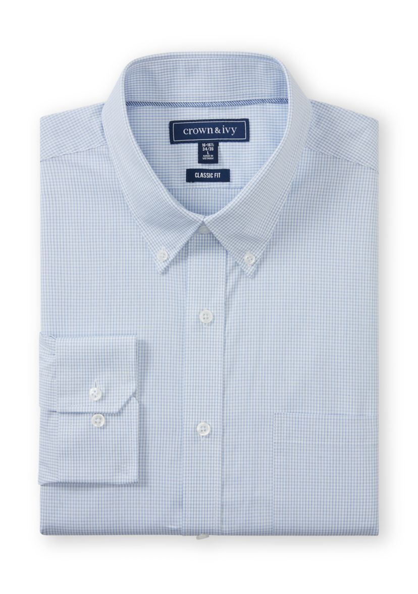 crown and ivy men's dress shirts Crown & Ivy™ Men's Check Print Button Down Shirt