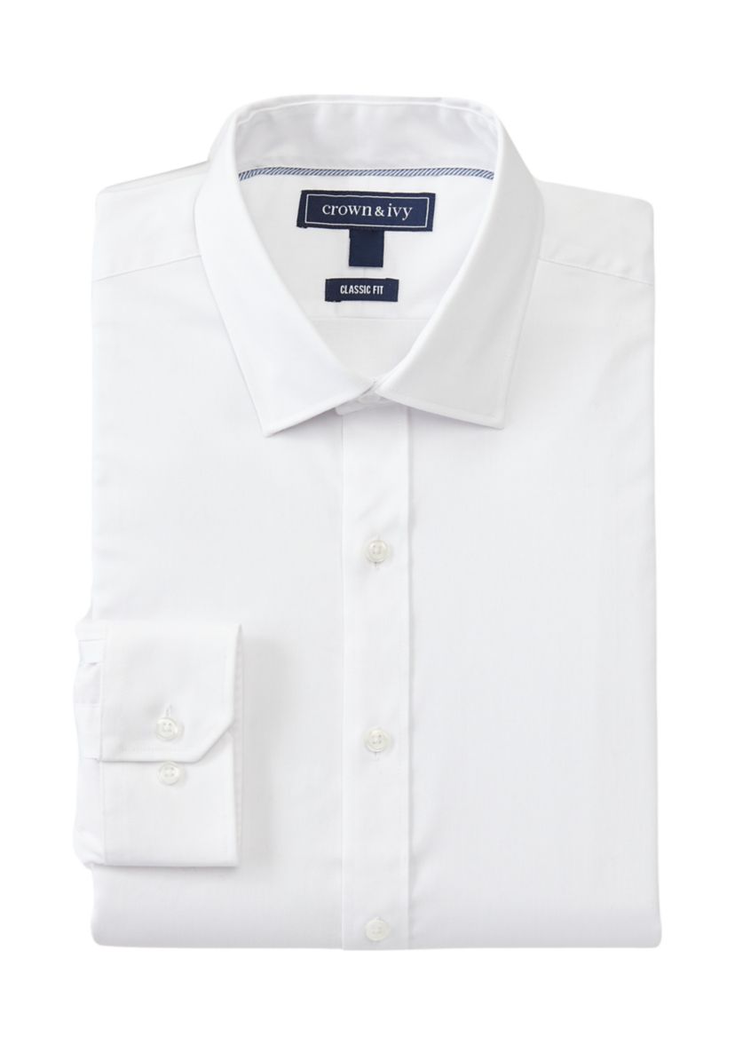 Spread Collar Twill Dress Shirt