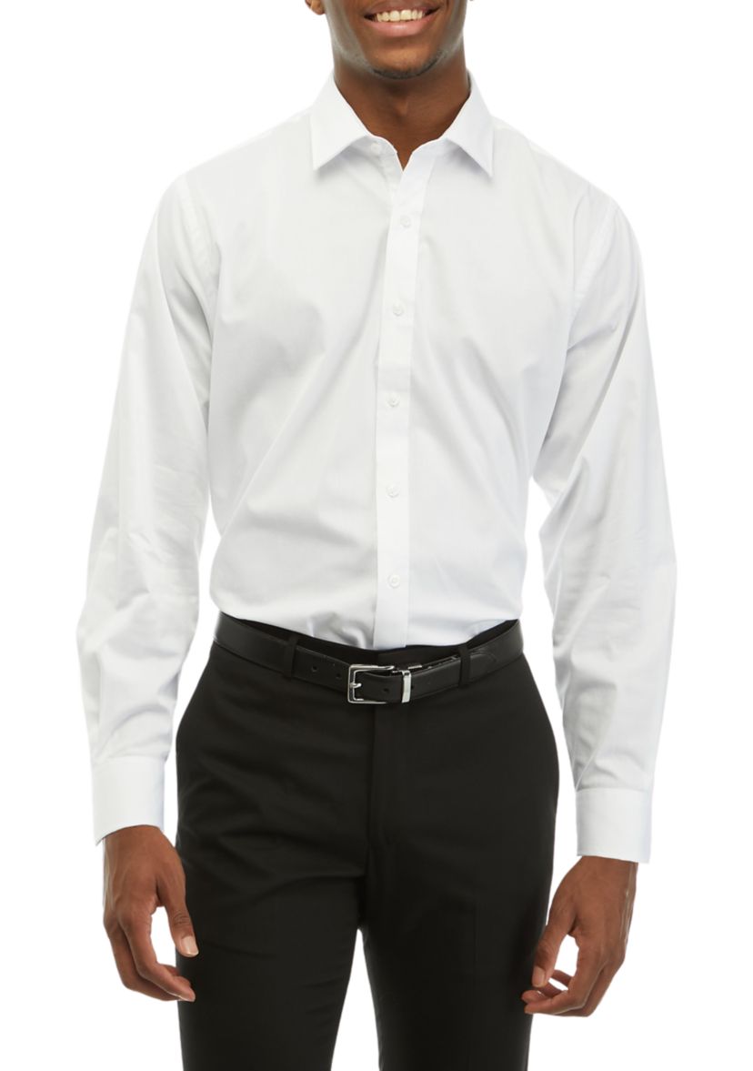 Spread Collar Twill Dress Shirt
