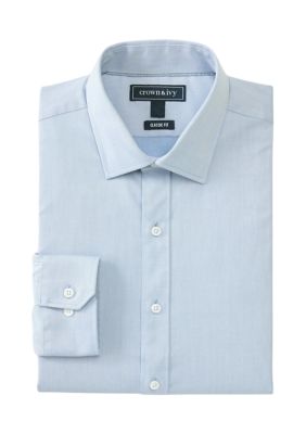 Crown & Ivy Men's Spread Collar Twill Dress Shirt