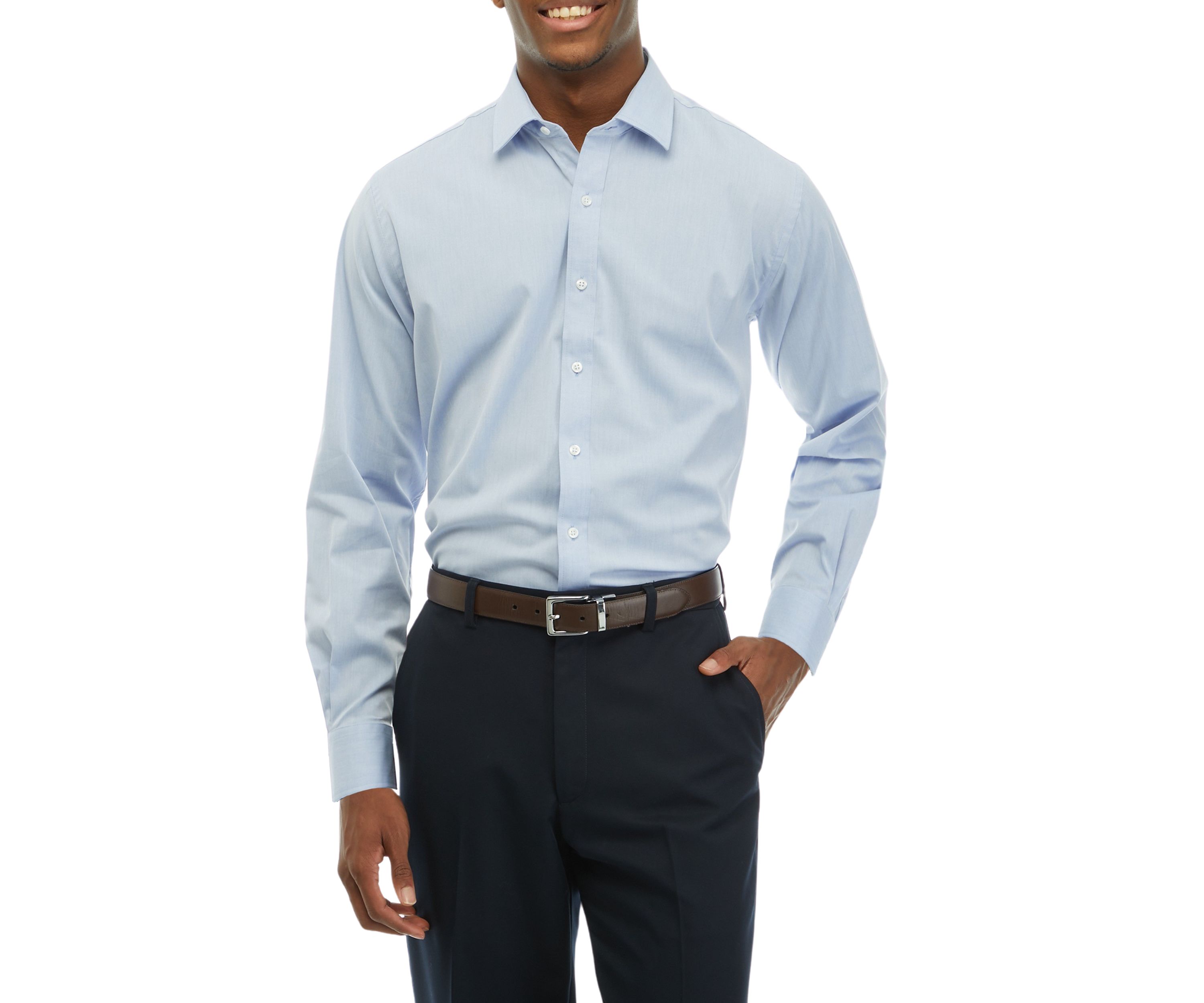 Spread Collar Twill Dress Shirt
