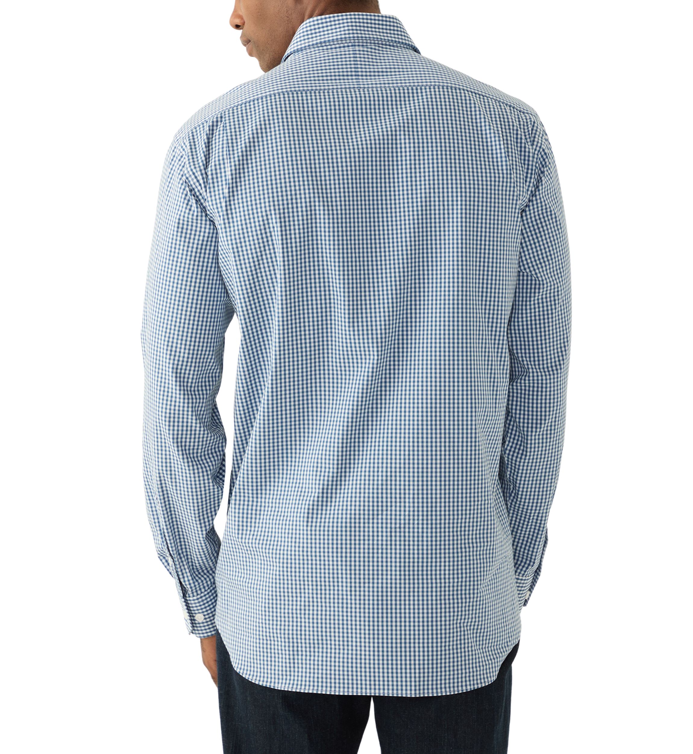 Gingham Printed Spread Collar Shirt