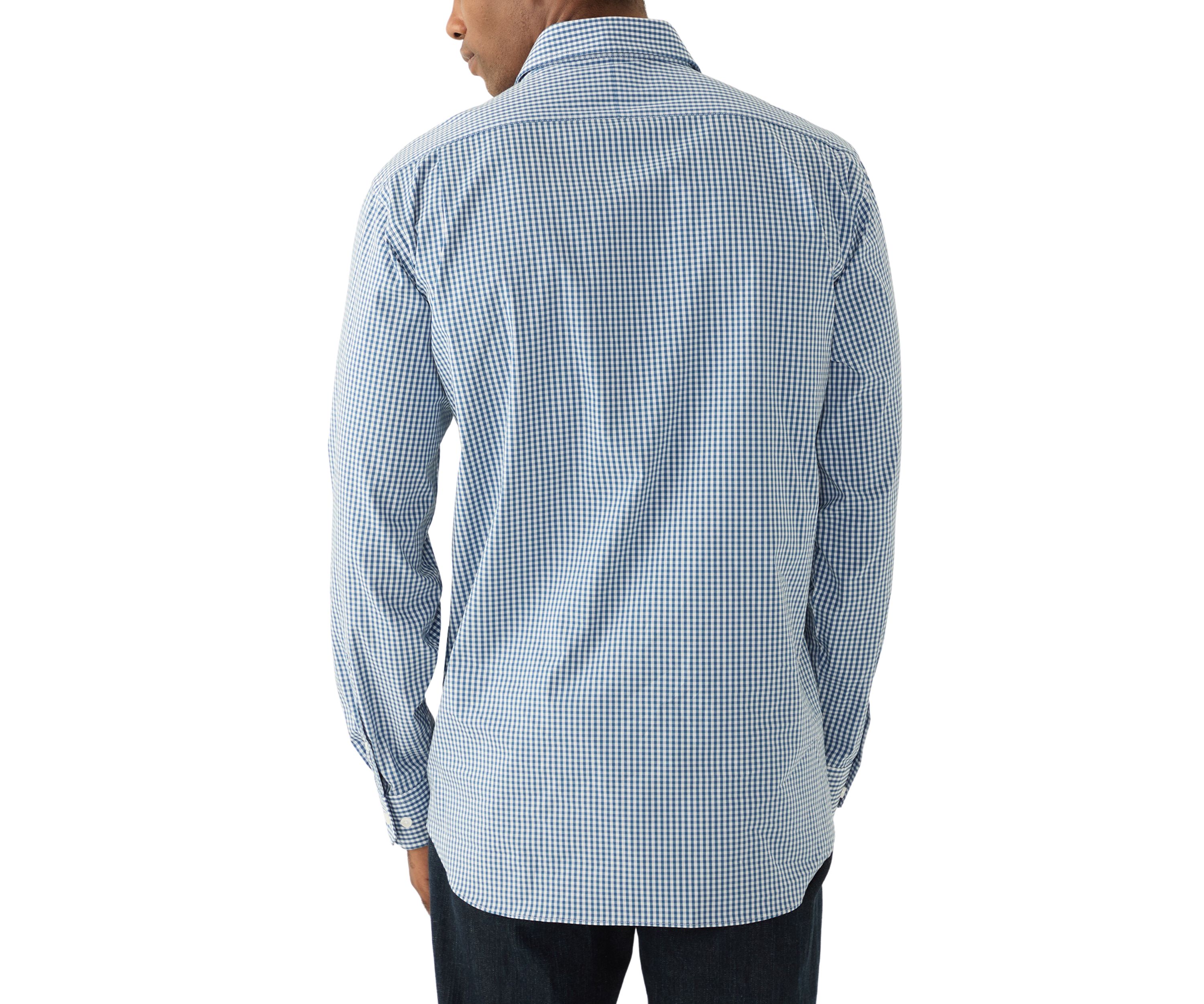 Gingham Printed Spread Collar Shirt