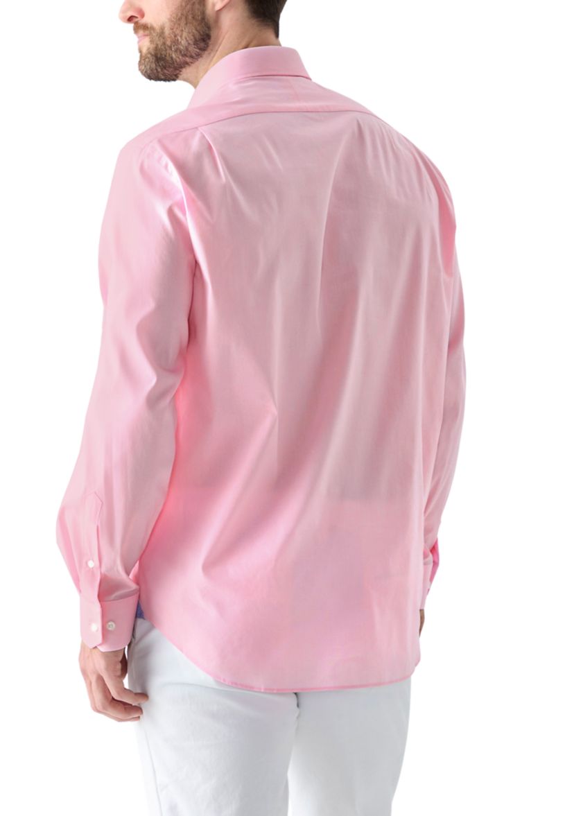 Solid Cotton Blend Dress Shirt