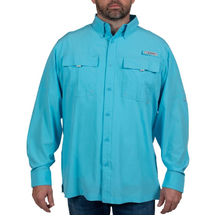 Mens Forage River Long Sleeve River Guide Fishing Shirt