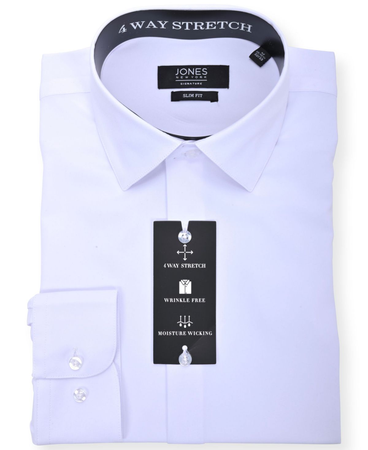 Mens Solid White Dress Shirt