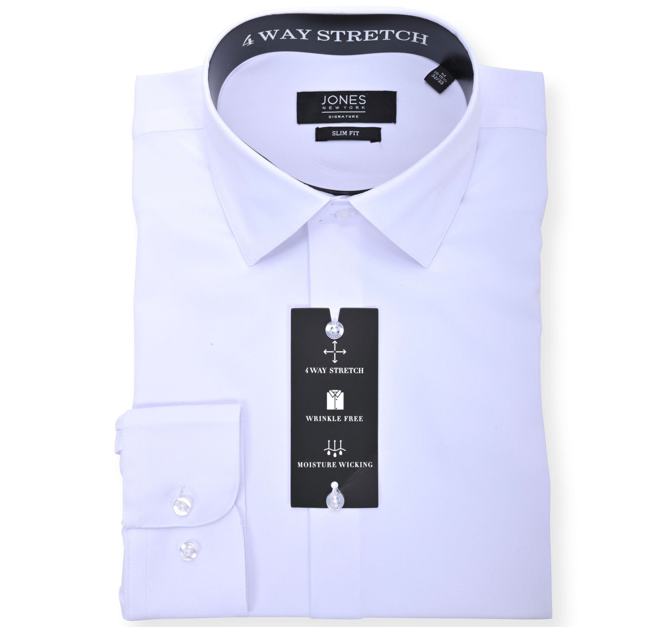 Mens Solid White Dress Shirt