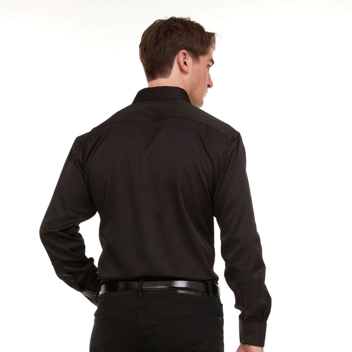 Mens Regular-Fit Sateen Stretch Dress Shirt