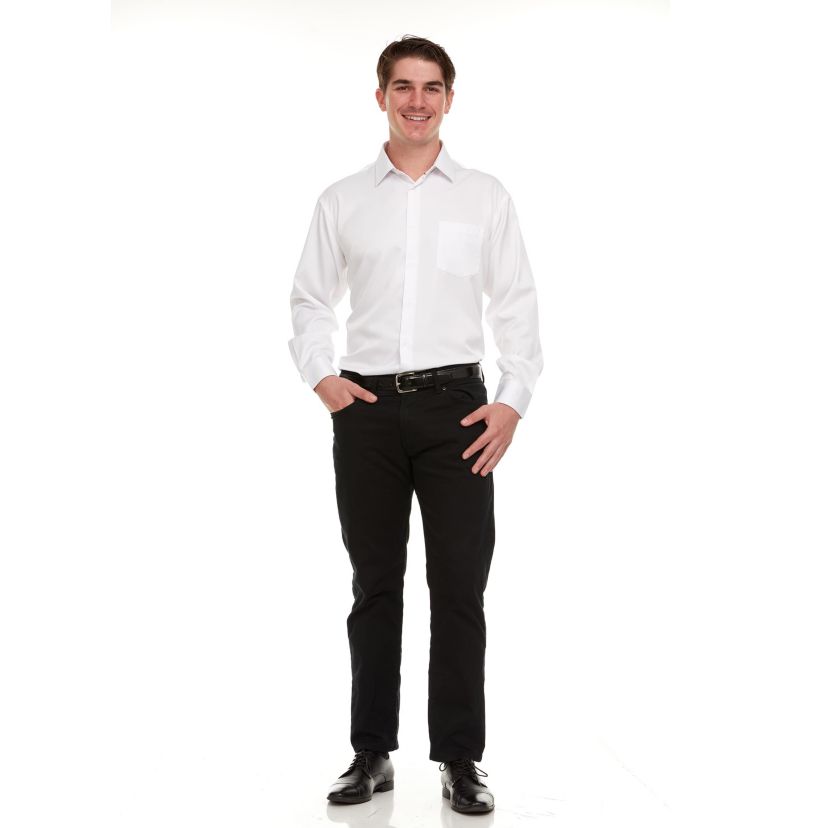 Mens Regular-Fit Sateen Stretch Dress Shirt