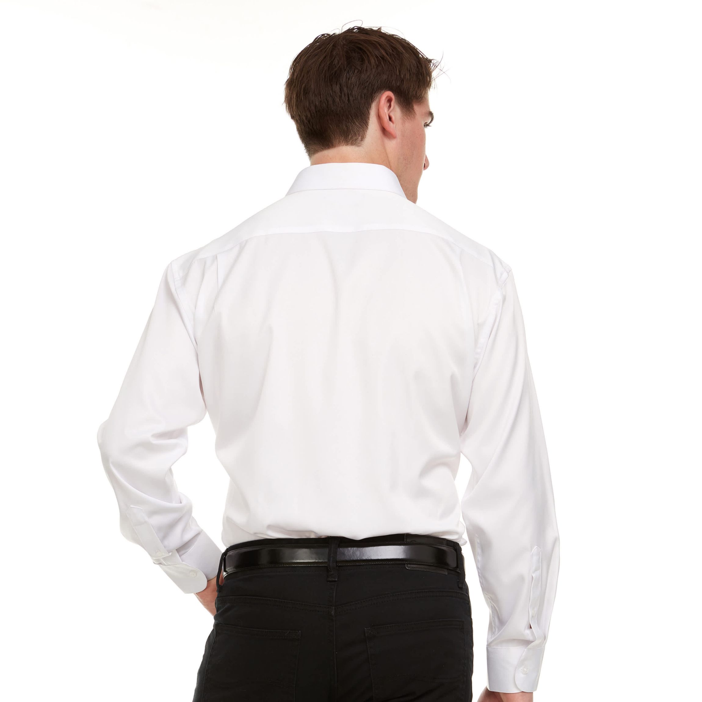 Mens Regular-Fit Sateen Stretch Dress Shirt