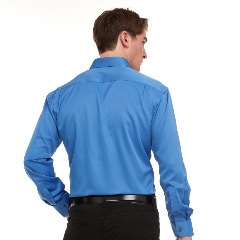 Mens Regular-Fit Sateen Stretch Dress Shirt