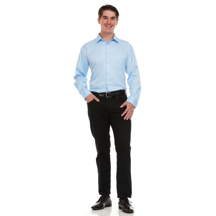 Mens Regular-Fit Sateen Stretch Dress Shirt