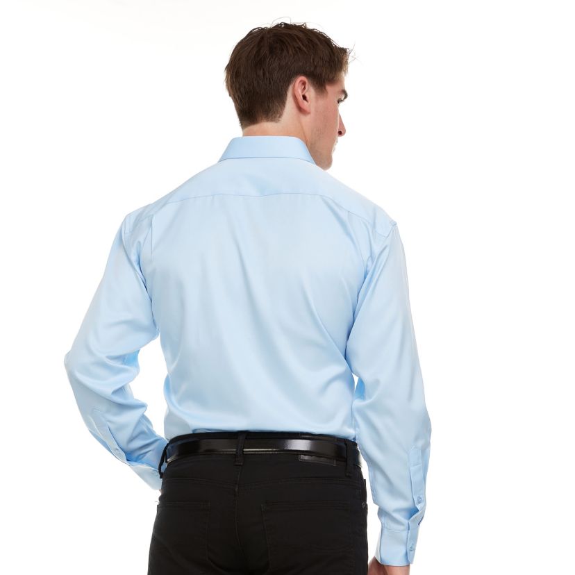 Mens Regular-Fit Sateen Stretch Dress Shirt
