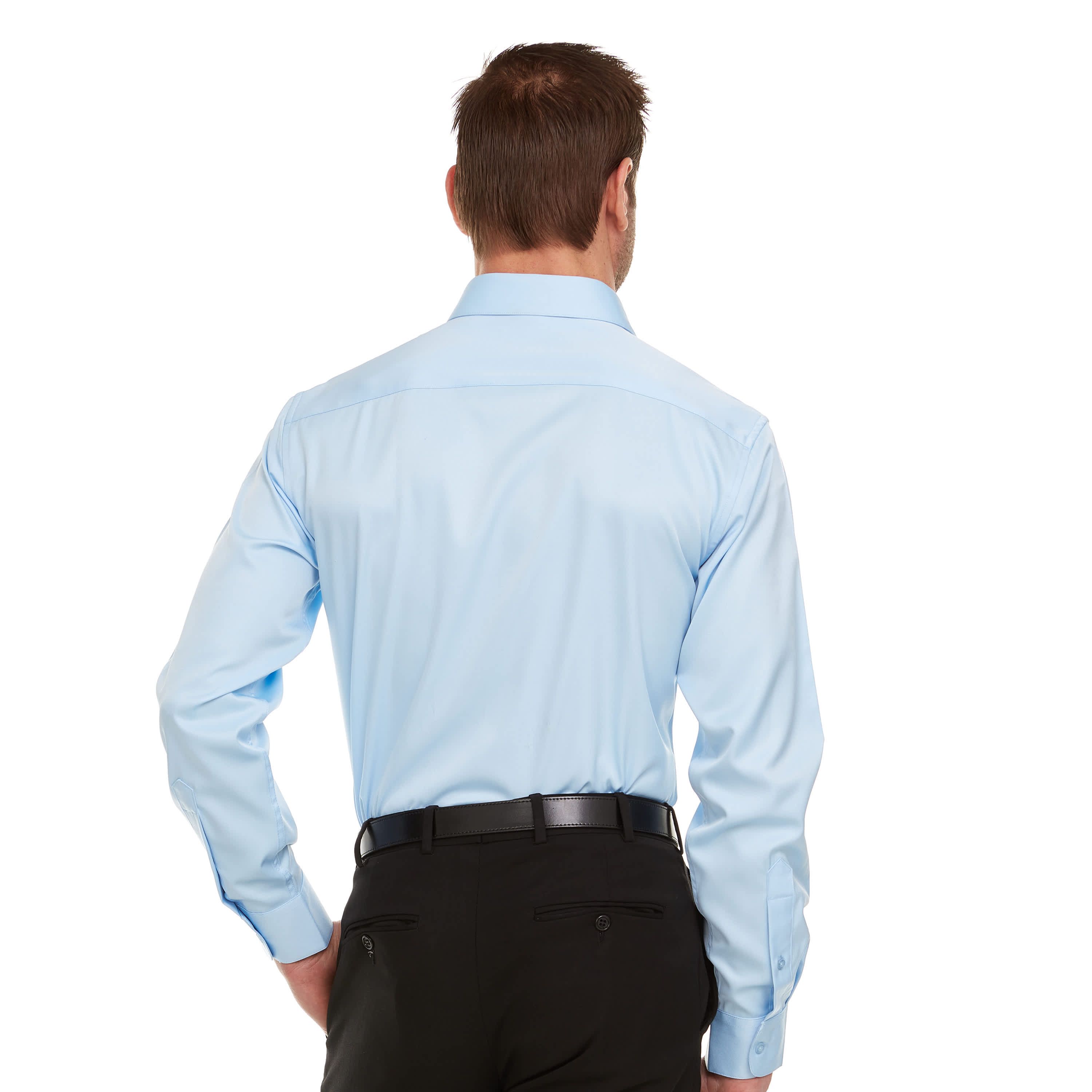 Mens Slim-Fit Sateen Stretch Dress Shirt