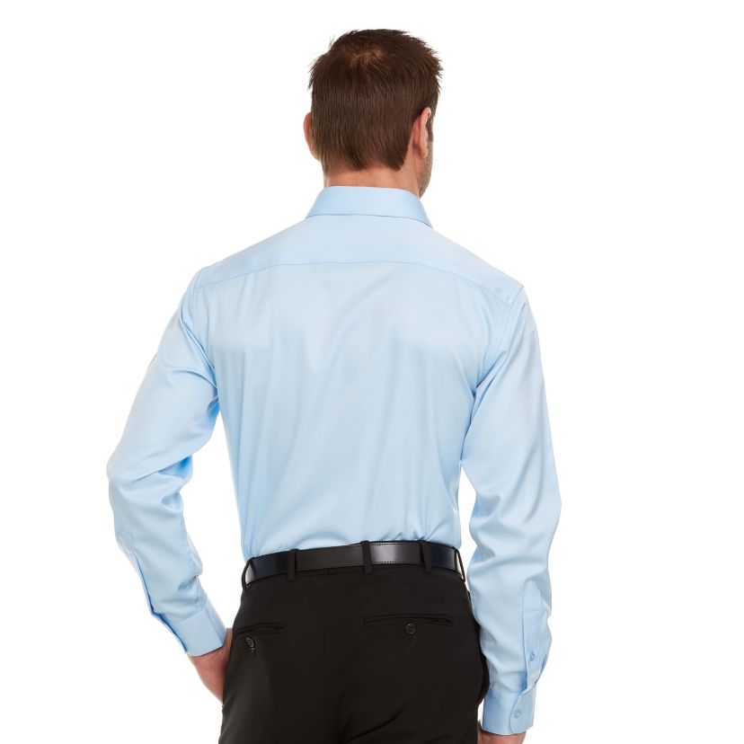 Mens Slim-Fit Sateen Stretch Dress Shirt
