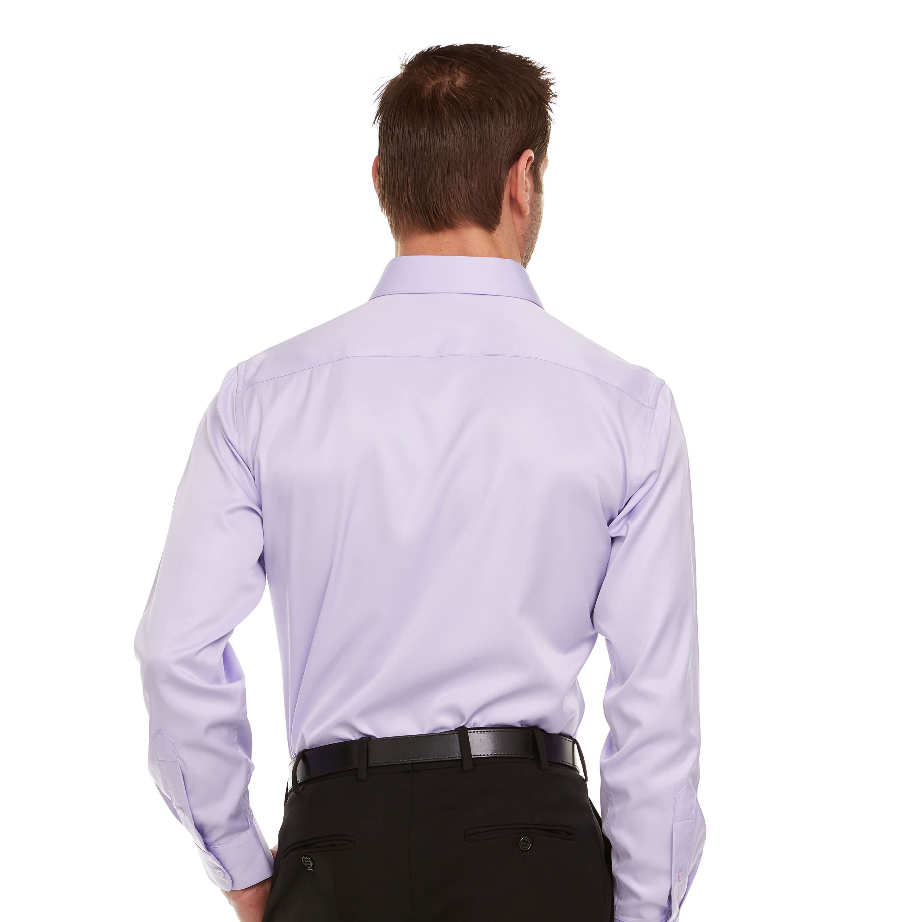 Mens Slim-Fit Sateen Stretch Dress Shirt