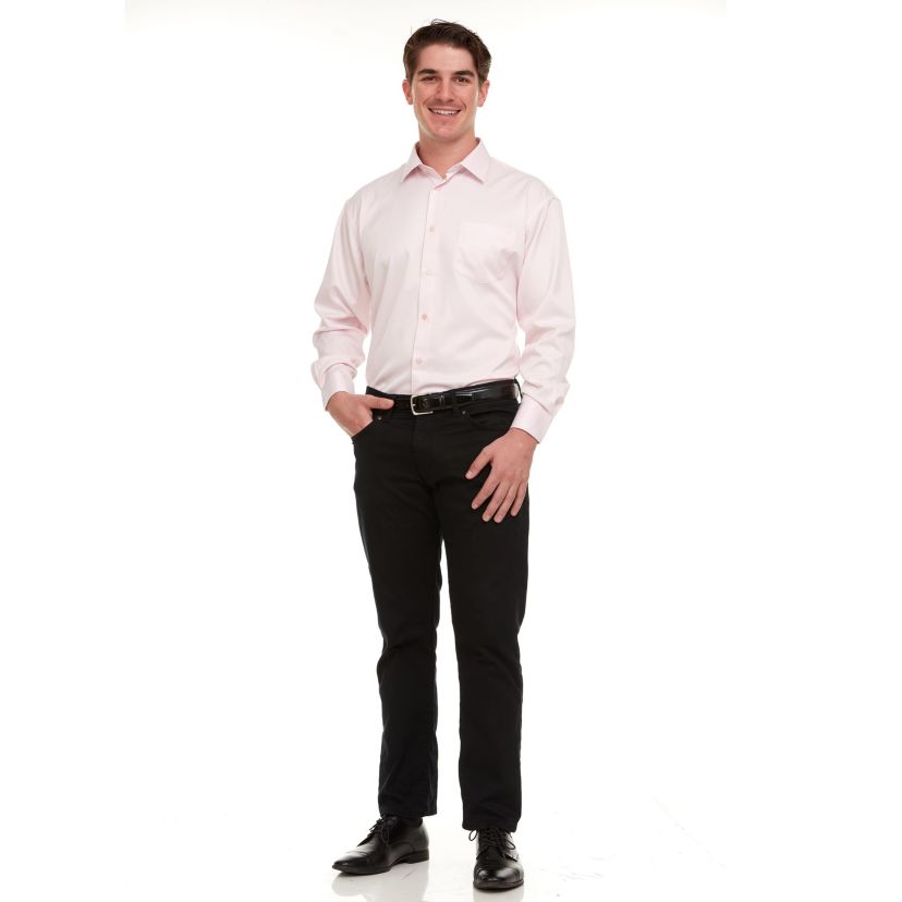Mens Regular-Fit Sateen Stretch Dress Shirt