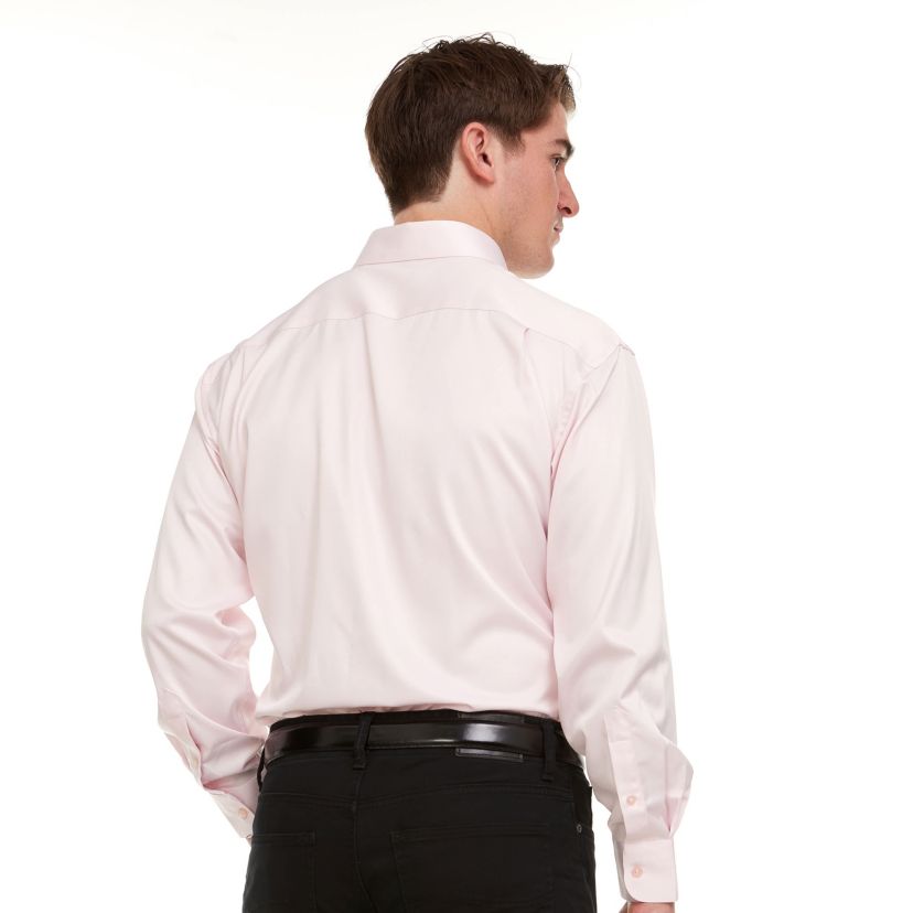 Mens Regular-Fit Sateen Stretch Dress Shirt