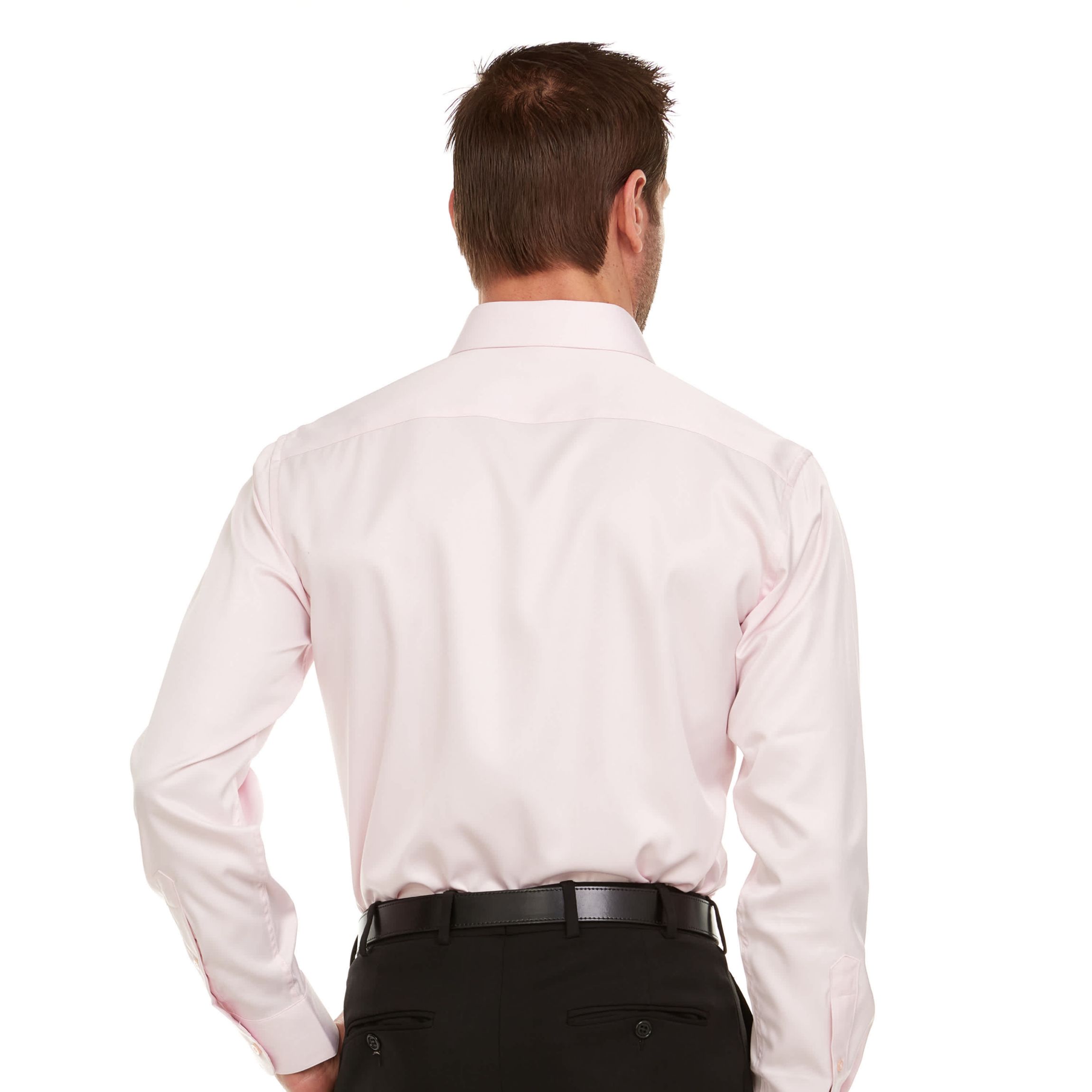 Mens Slim-Fit Sateen Stretch Dress Shirt