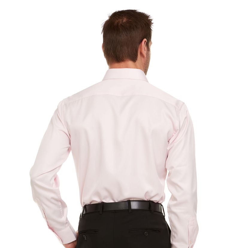 Mens Slim-Fit Sateen Stretch Dress Shirt