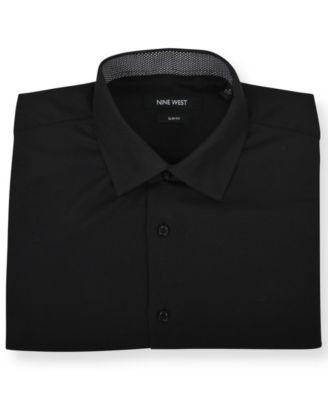 Men's Slim-Fit Performance Stretch Solid Dress Shirt