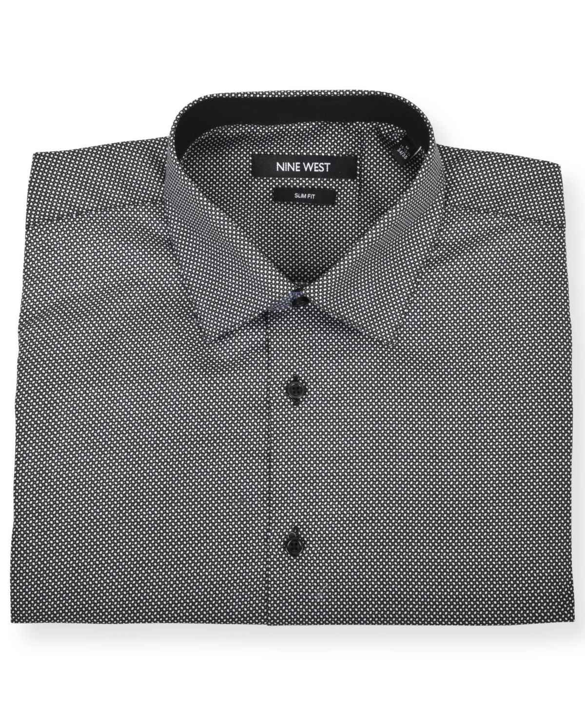 Mens Slim-Fit Performance Stretch Diamond Dot-Print Dress Shirt