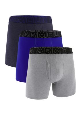 Under Armour Men's Performance Mesh 6" Boxer Briefs - 3 Pack, Navy Blue, XL