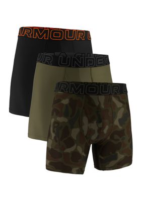 Under Armour UA Performance Tech Men's 6" Boxerjock - 3-Pack, Black, XL