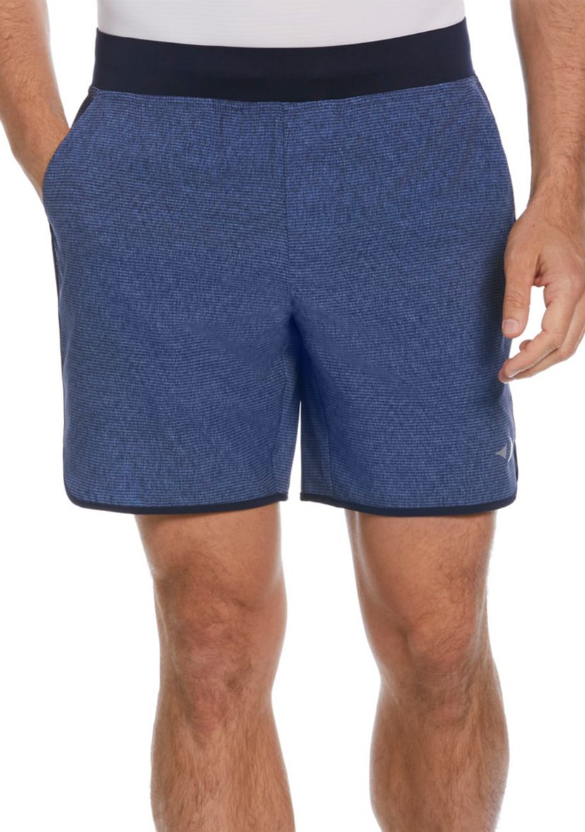 Mens 7" Heather Stripe Printed Shorts