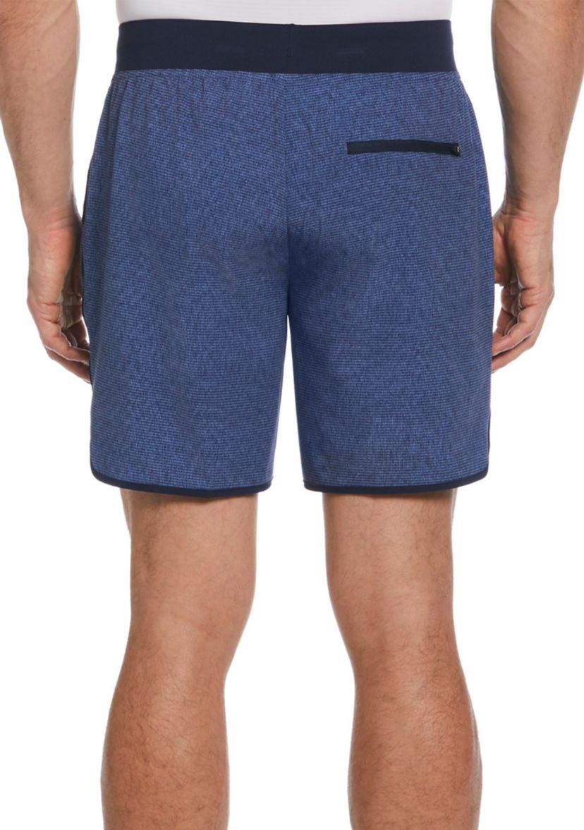 Mens 7" Heather Stripe Printed Shorts