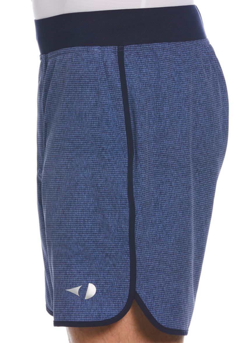 Mens 7" Heather Stripe Printed Shorts