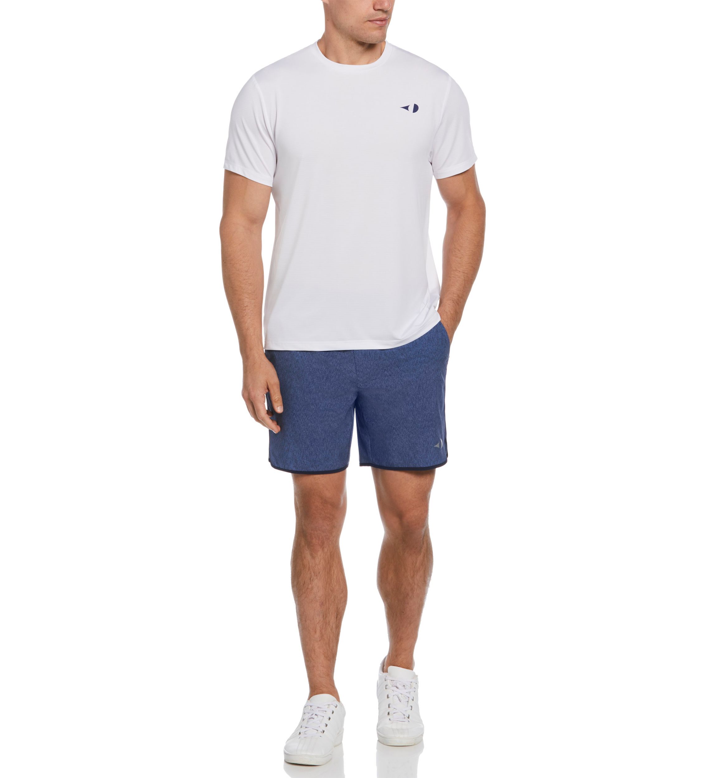 Mens 7" Heather Stripe Printed Shorts