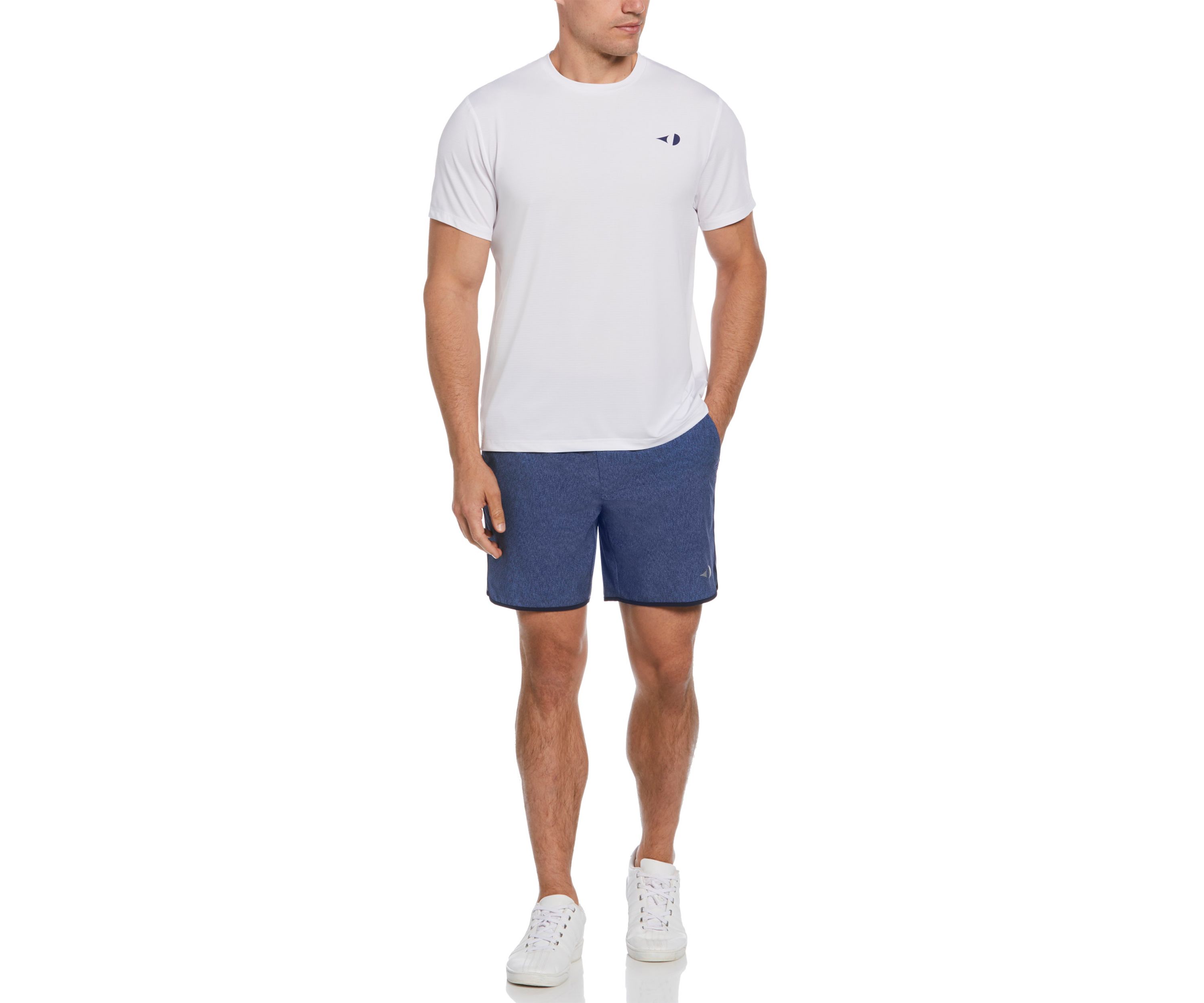 Mens 7" Heather Stripe Printed Shorts