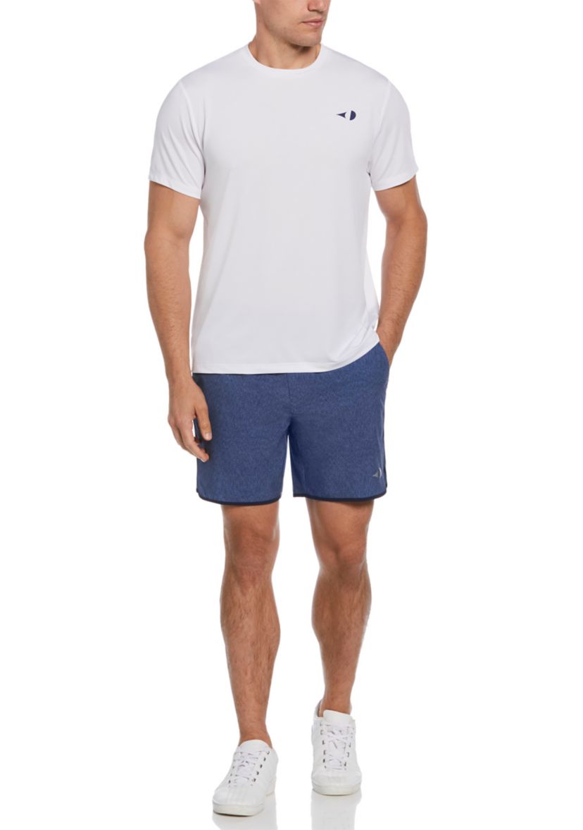 Mens 7" Heather Stripe Printed Shorts